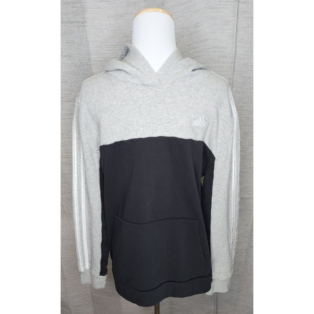 Adidas Boys Gray Hoodie Sweatshirt Size XL 18 20